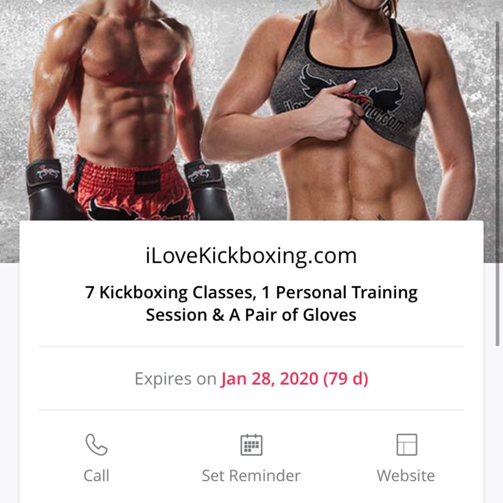 ILOVEKICKBOXING GROUPON - purchased for 50$